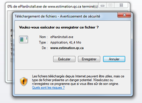 e-Plans : téléchargement avec Internet Explorer